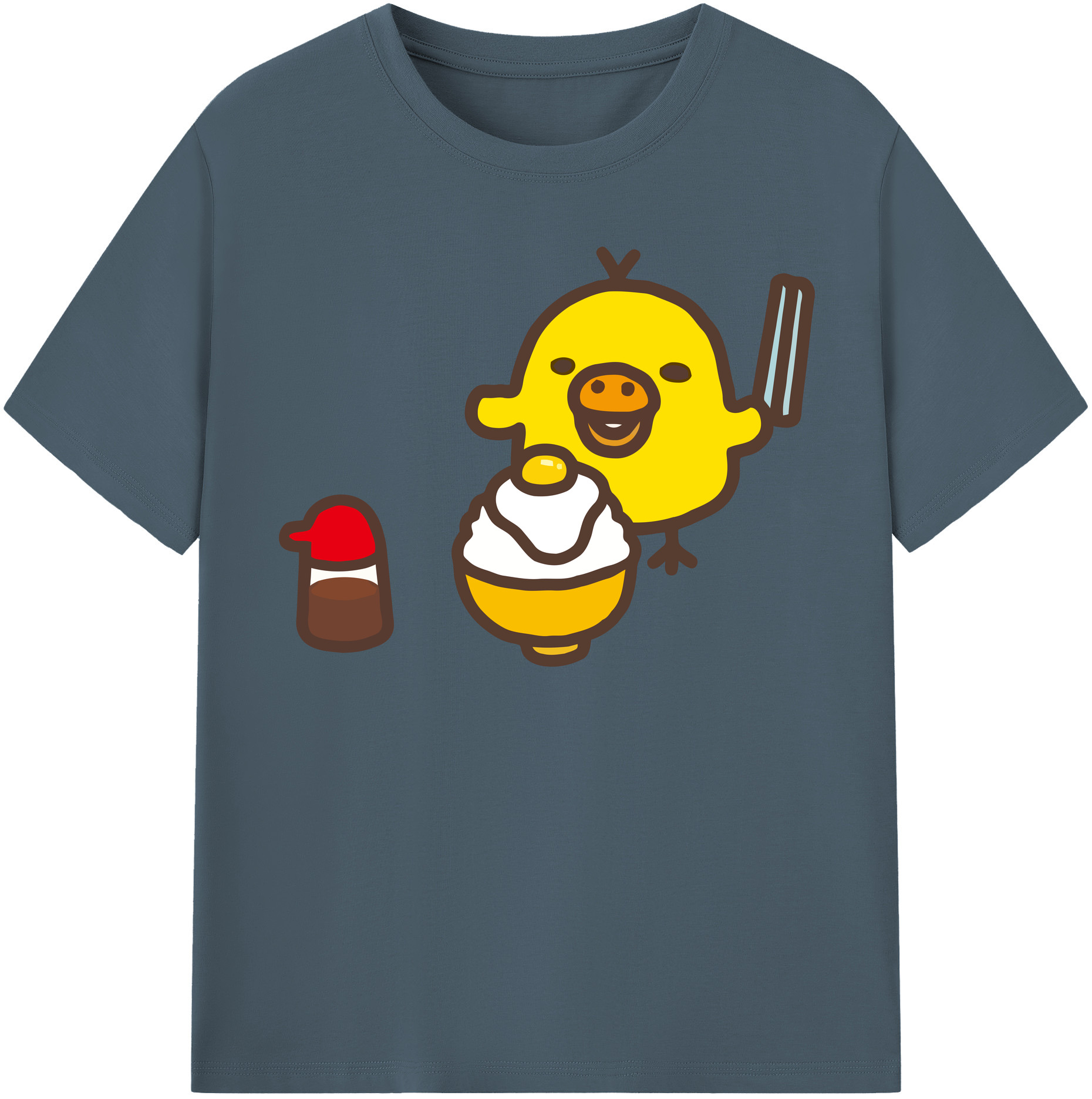 （画像用） リラックマ リラックマ キイロイトリ Rilakkuma Korilakkuma Kiiroitori 綿100％半袖Tシャツ（フロントプリント）